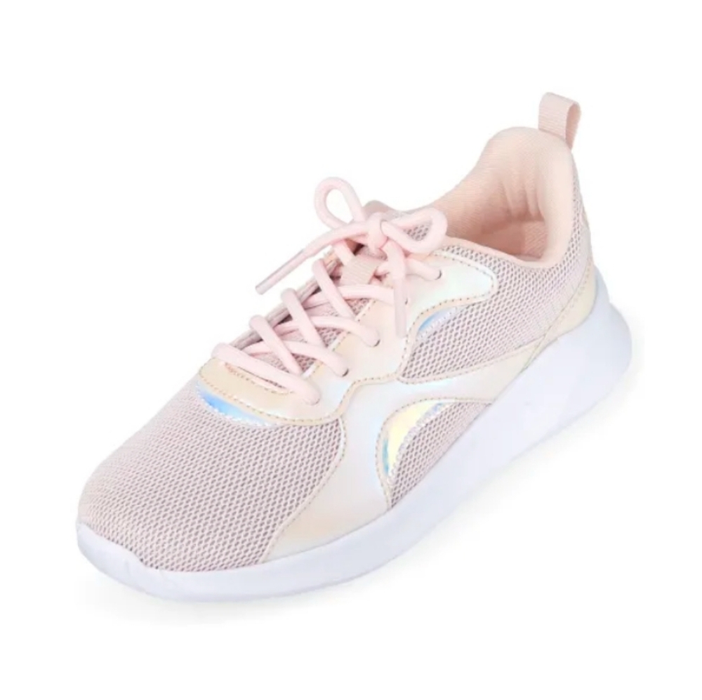Girls Uniform Iridescent Glitter Running Sneakers